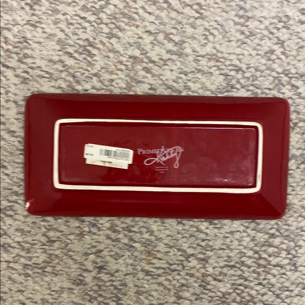Red Snowflake Rectangular Plate - Picture 4 of 6